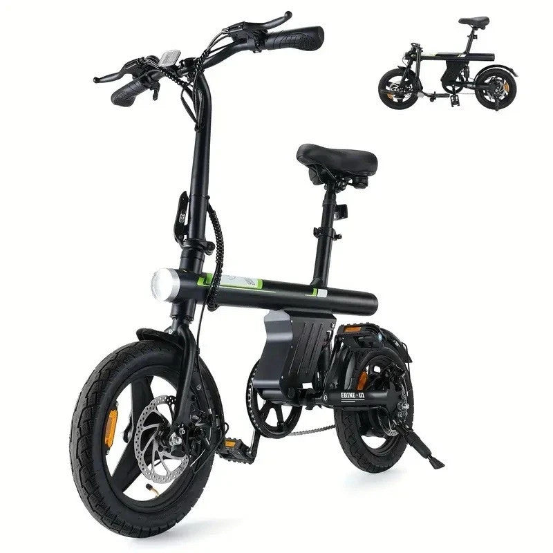 iSinwheel 14" Electric Bike 250W Motor 25km/h E-City Bike 60KM Range Black/White