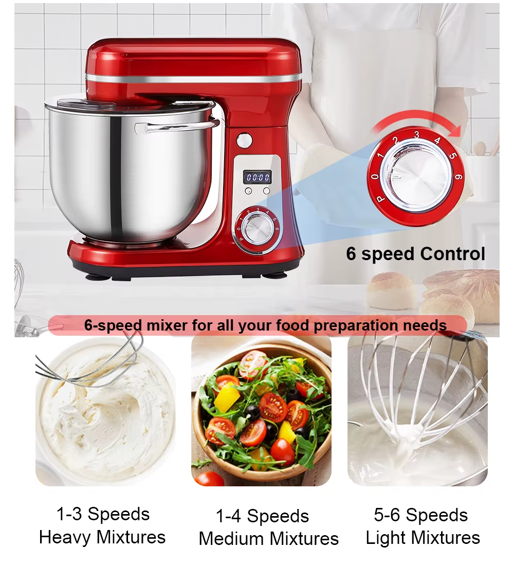 BioloMix 1200W Stand Mixer 6L Bowl UK