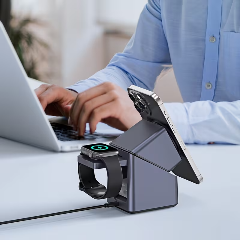 4-in-1 Wireless Charging Station Fast Charger iPhone Watch AirPods UK