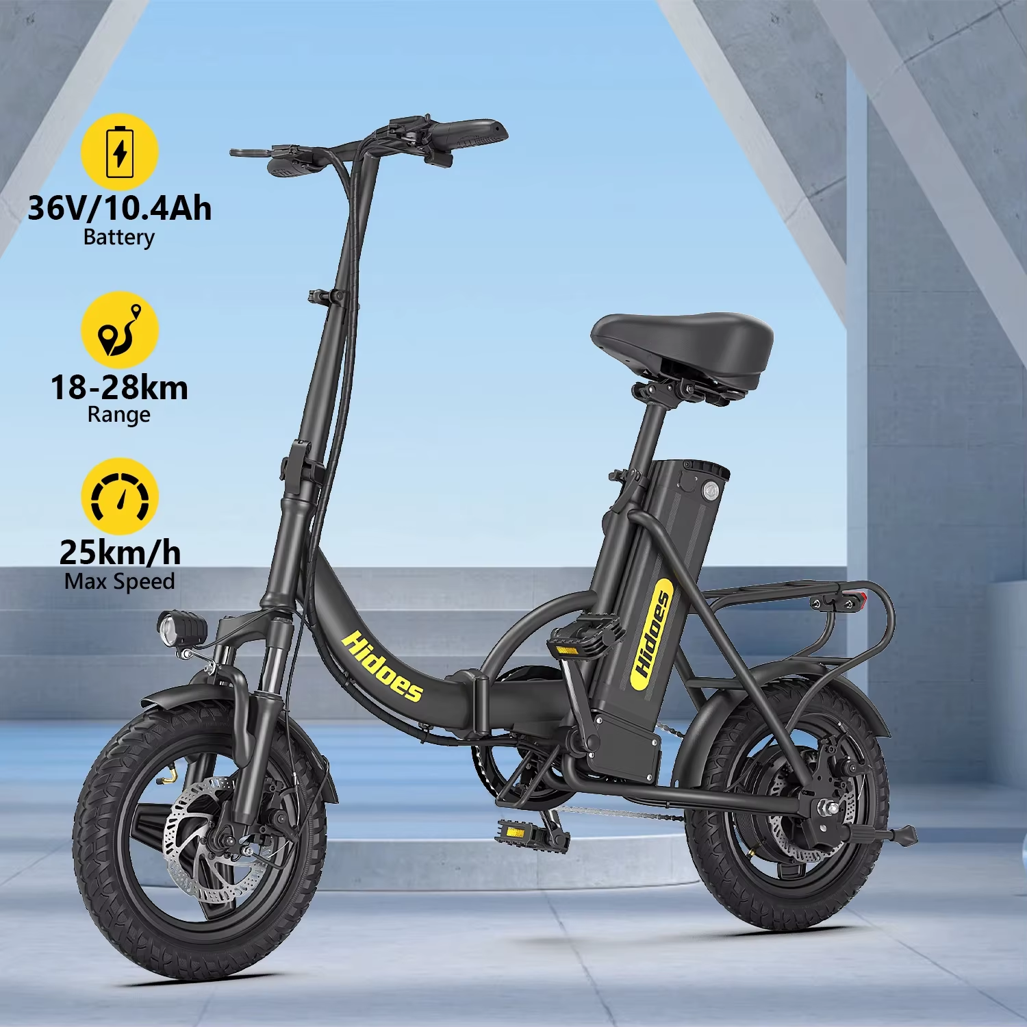 Hidoes C5 Folding Electric Bike 250W 36V 14" Mini E-Bike 25km/h Commuter 30KM UK