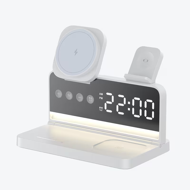 5-in-1 Wireless Charging Station 15W Fast Charger Watch AirPods Night Light UK