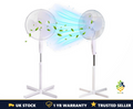 16" Pedestal Fan Mesh Guard 40W Adjustable Height Cross Base Home Office UK