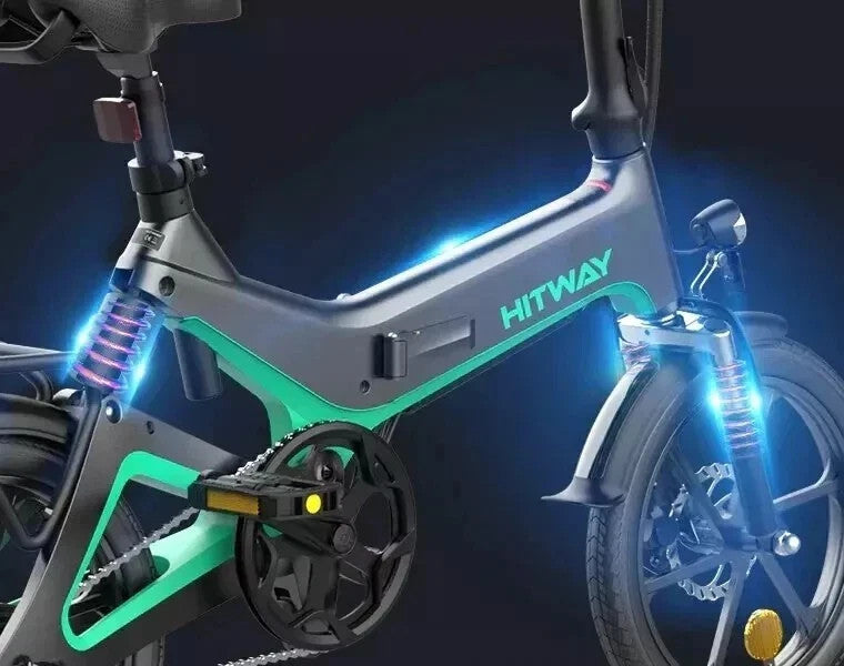 HITWAY BK2 Folding Electric Bike 250W 16" 36V E-Bike 70km Range 7 Speed UK Legal