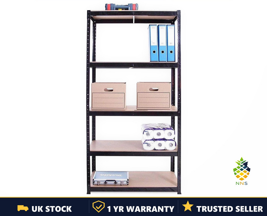 DayPlus 180cm Heavy Duty Garage Shelving 5 Tier Metal 90cm Wide 40cm Deep UK