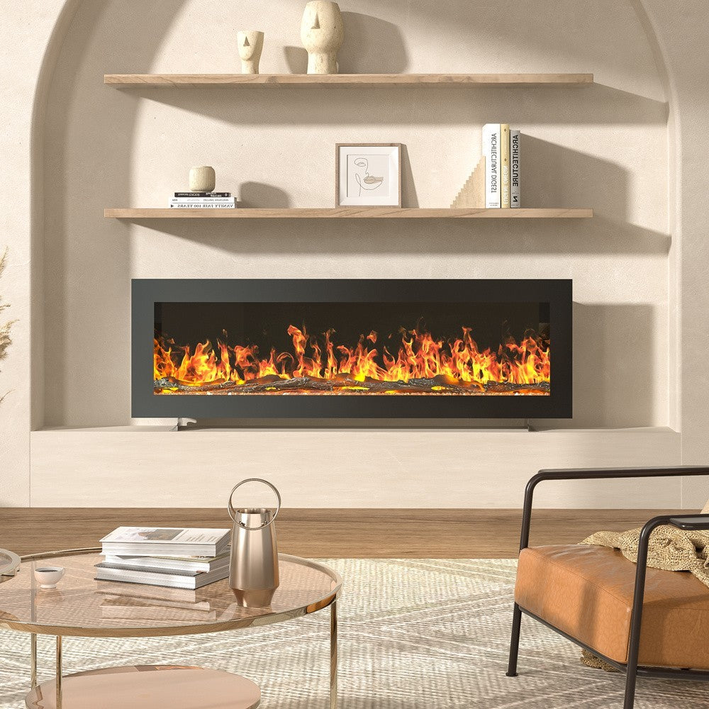 Modern Electric Fireplace TV Stand LED Flames Remote Storage Console UK