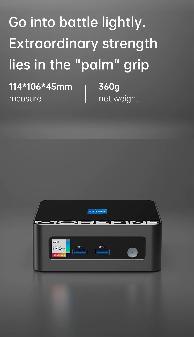 Morefine M9 Pro Mini PC i7-12800H NVMe Win 11 Pro BT5.2 WiFi6 Gaming Triple Dp