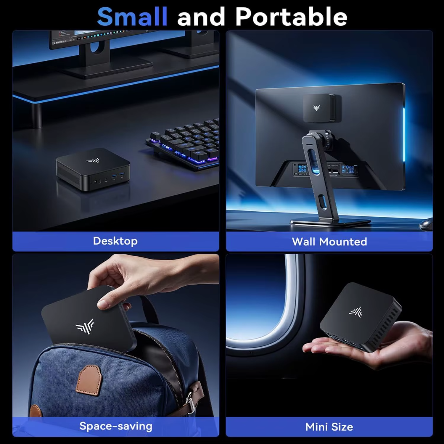 NiPoGi E3 Ryzen 5 Mini PC 3.7GHz 4 Core 16GB 512GB SSD Win11 Pro Wifi Triple 4K