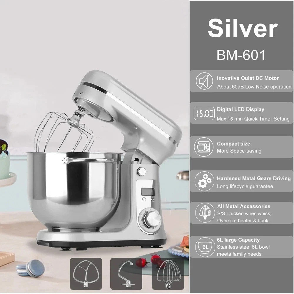 BioloMix 1200W Stand Mixer 6L Bowl UK
