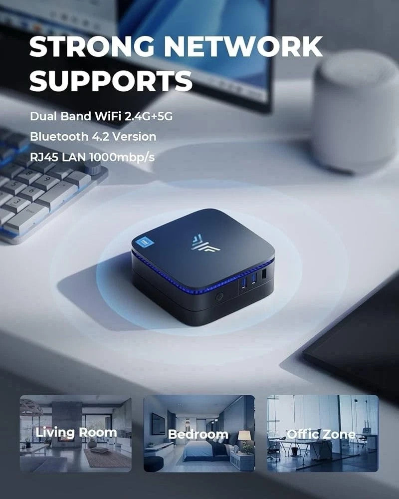 ACEMAGIC E1 Mini PC Intel N95 16GB 512GB NVME SSD Win11 Pro Wifi BT Dual 4K UK