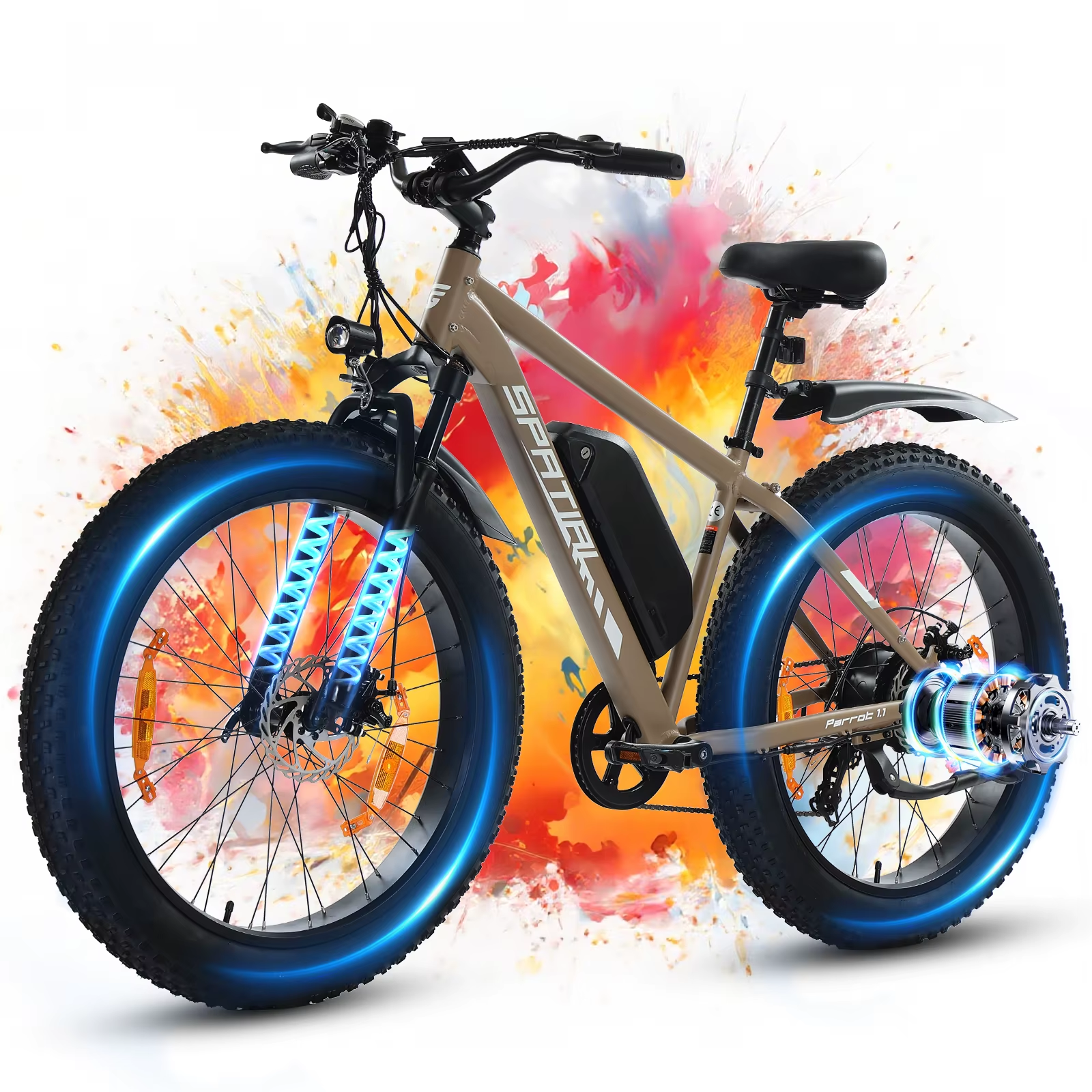 SPATIAL Parrot Electric Bike 250W 48V 13Ah 26” Adult E-Bike All Terrain MTB UK