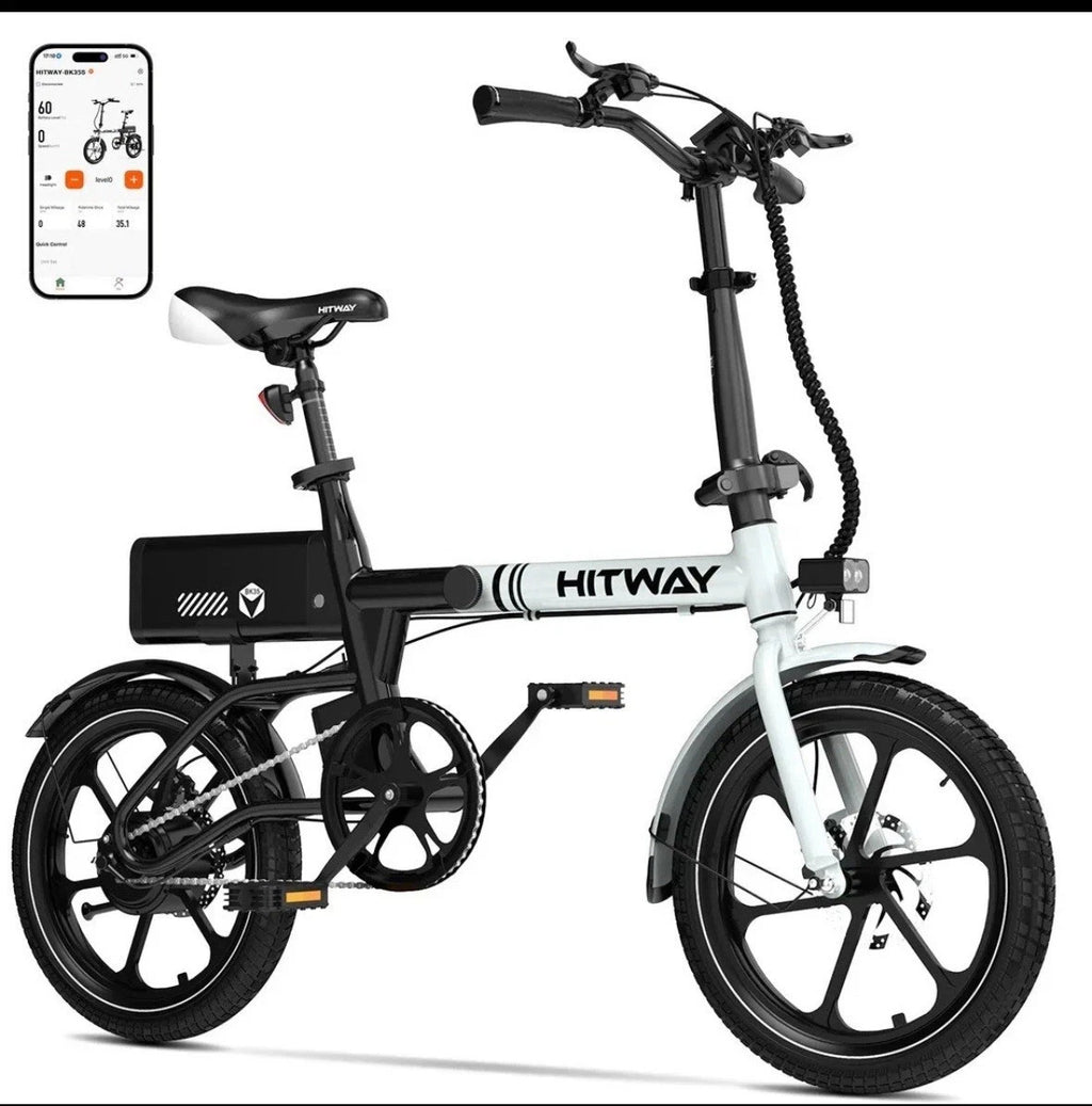 HITWAY BK35 Folding Electric Bike 250W 36V 16" E-Bike 60km Long Range Commuter
