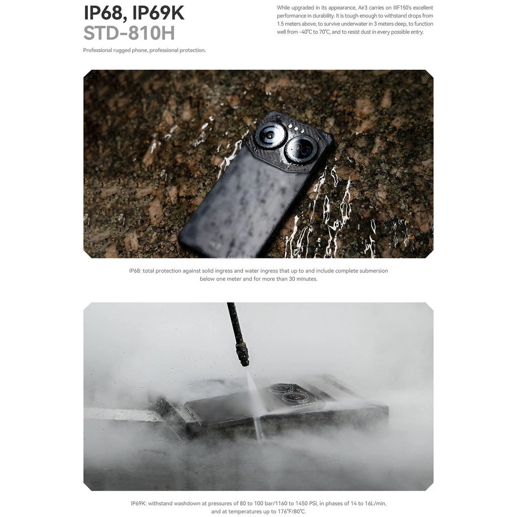 IIIF150 Air3 Rugged Smartphone 12GB 512GB Android 14 100MP UK