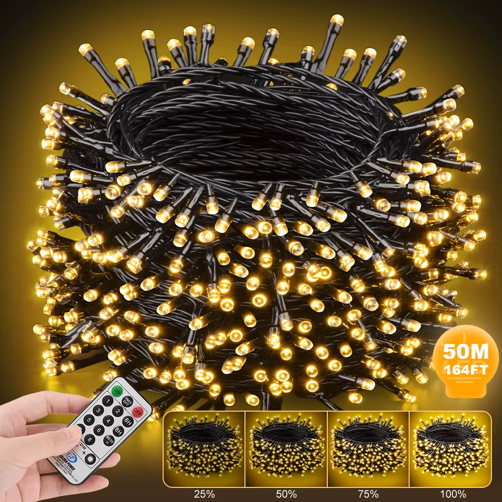 50M LED Cluster Fairy String Lights Christmas UK