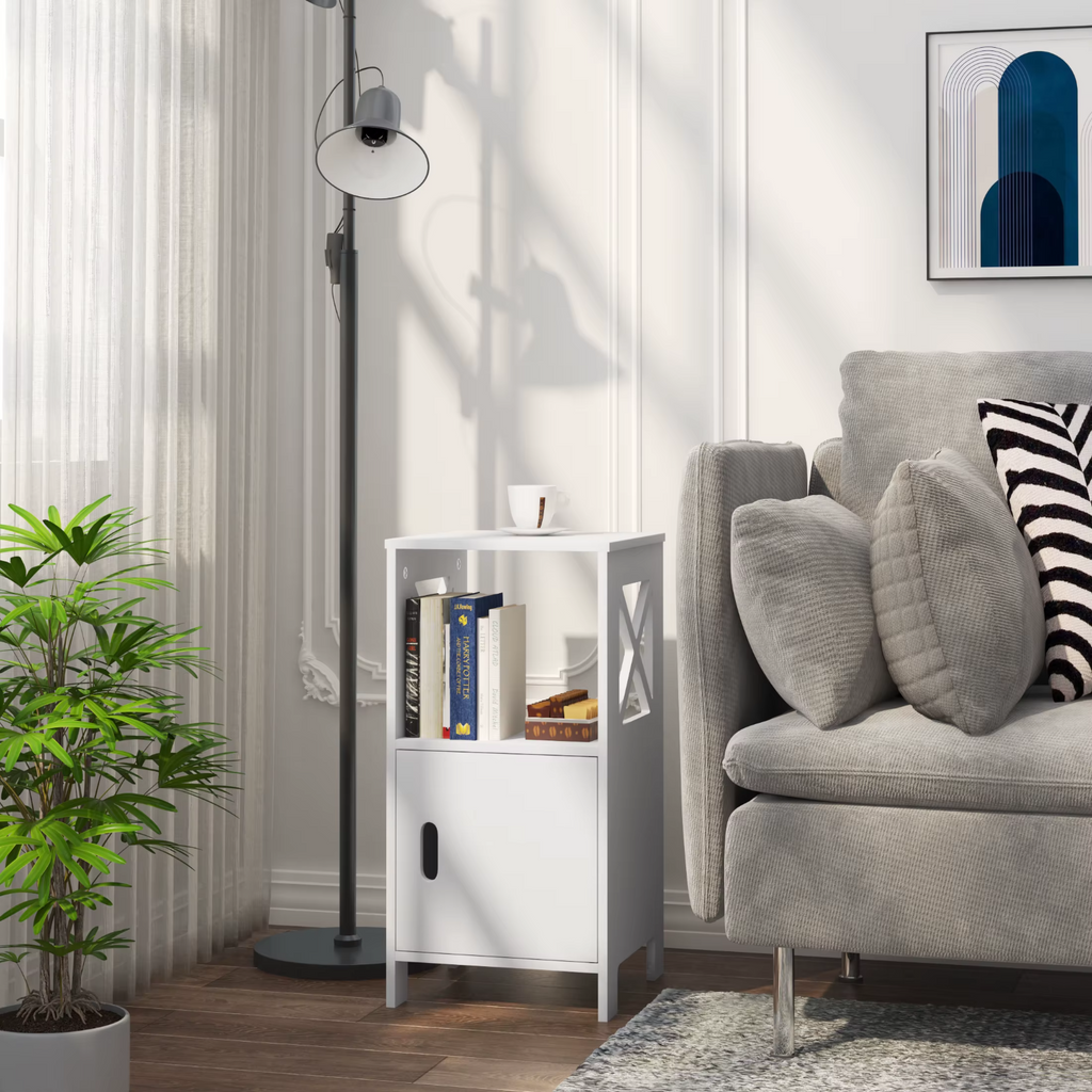 Bedside Tables Set of 2 Nightstand White Modern UK