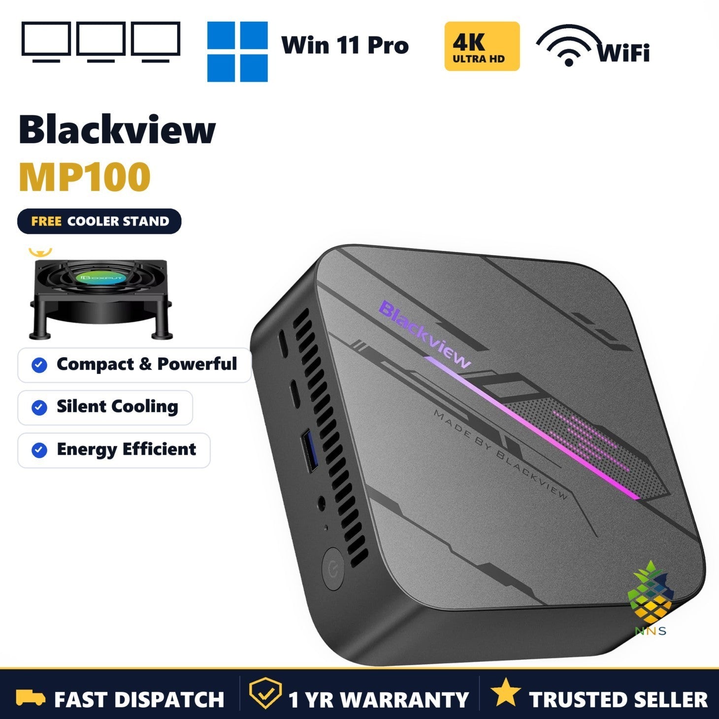 Blackview MP100 Mini PC AMD 7430U 16GB 512GB SSD WiFi 6 Windows 11 Pro UK