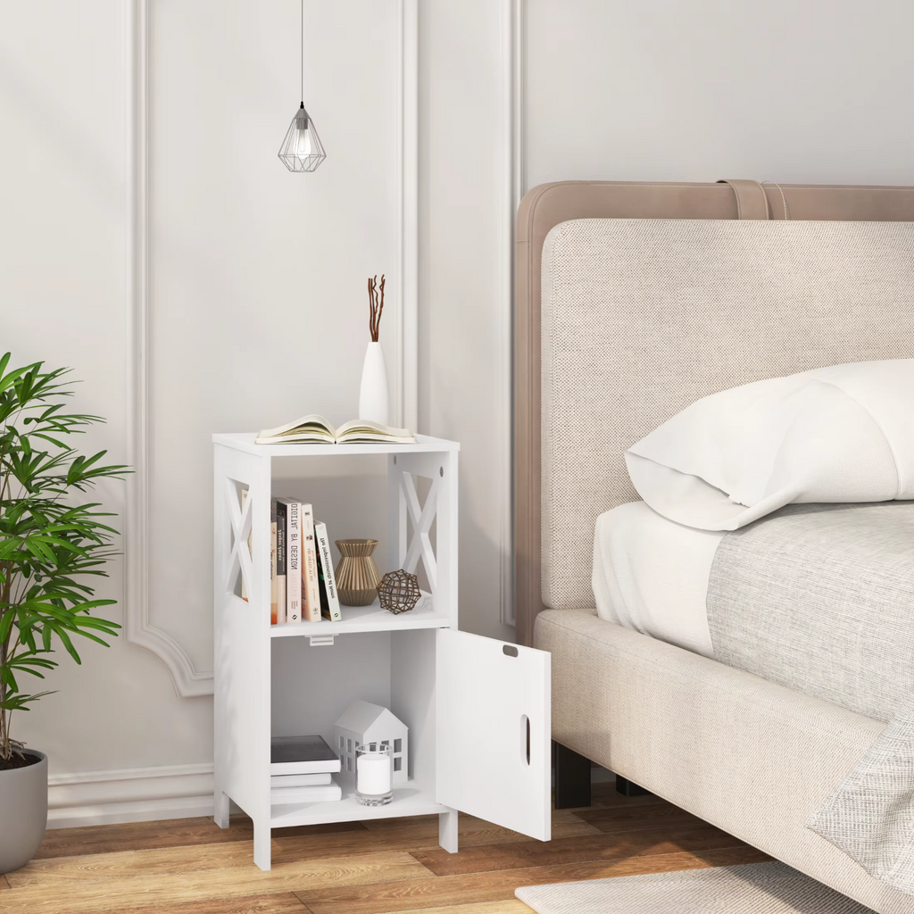 Bedside Tables Set of 2 Nightstand White Modern UK