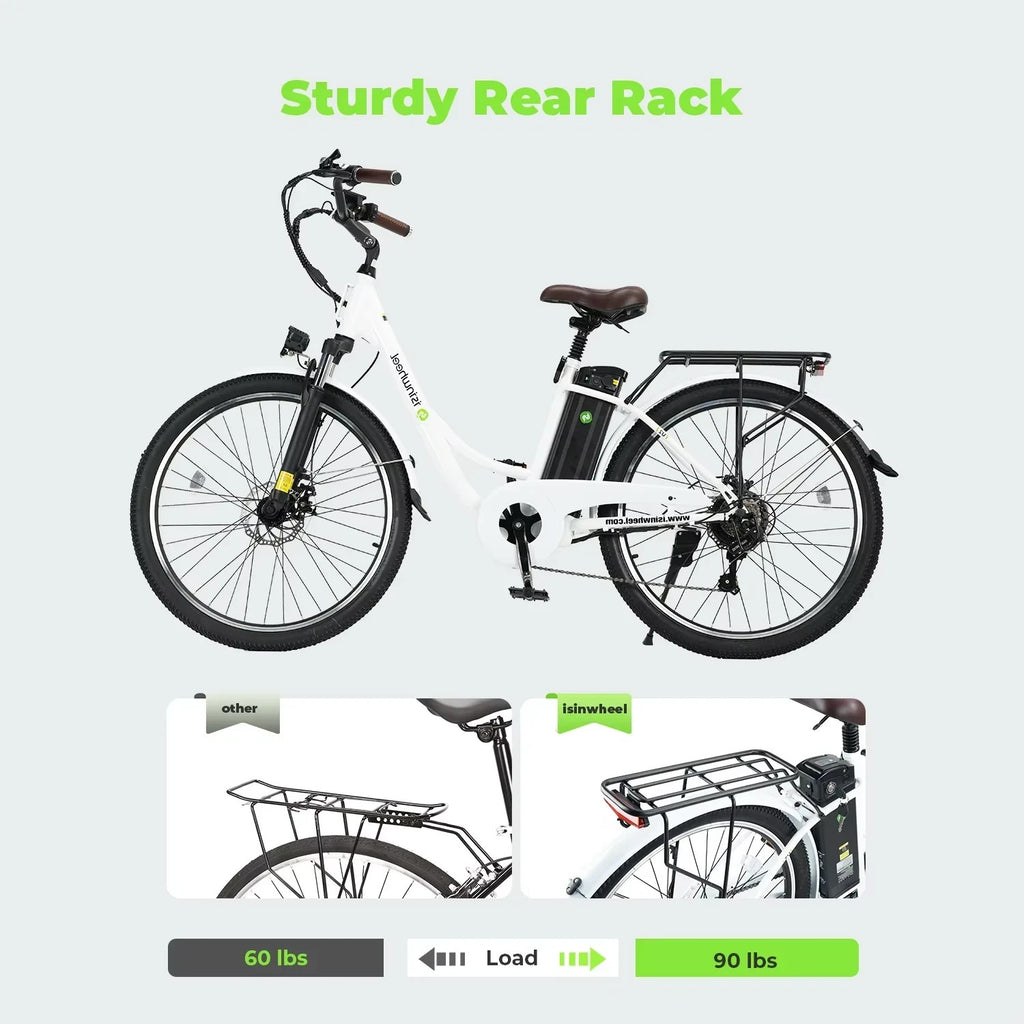 iSinwheel U2 Electric Bike 250W 36V 13Ah 26" E-Bike 60km Adult Urban Commuter UK