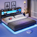 Balconera Super King Bed Frame LED USB Charging Storage Modern UK