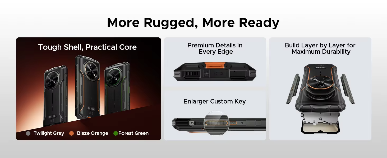 DOOGEE Fire 7 Rugged Durable Smartphone 5G Android 15 13000mAh 64MP NFC UK