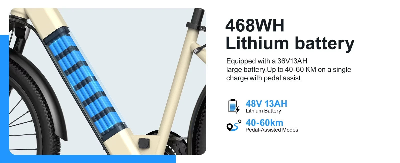 24" Electric Mountain Bike 250W 36V 13Ah E-Bike 7 Speed 25km/h Adult Commuter UK