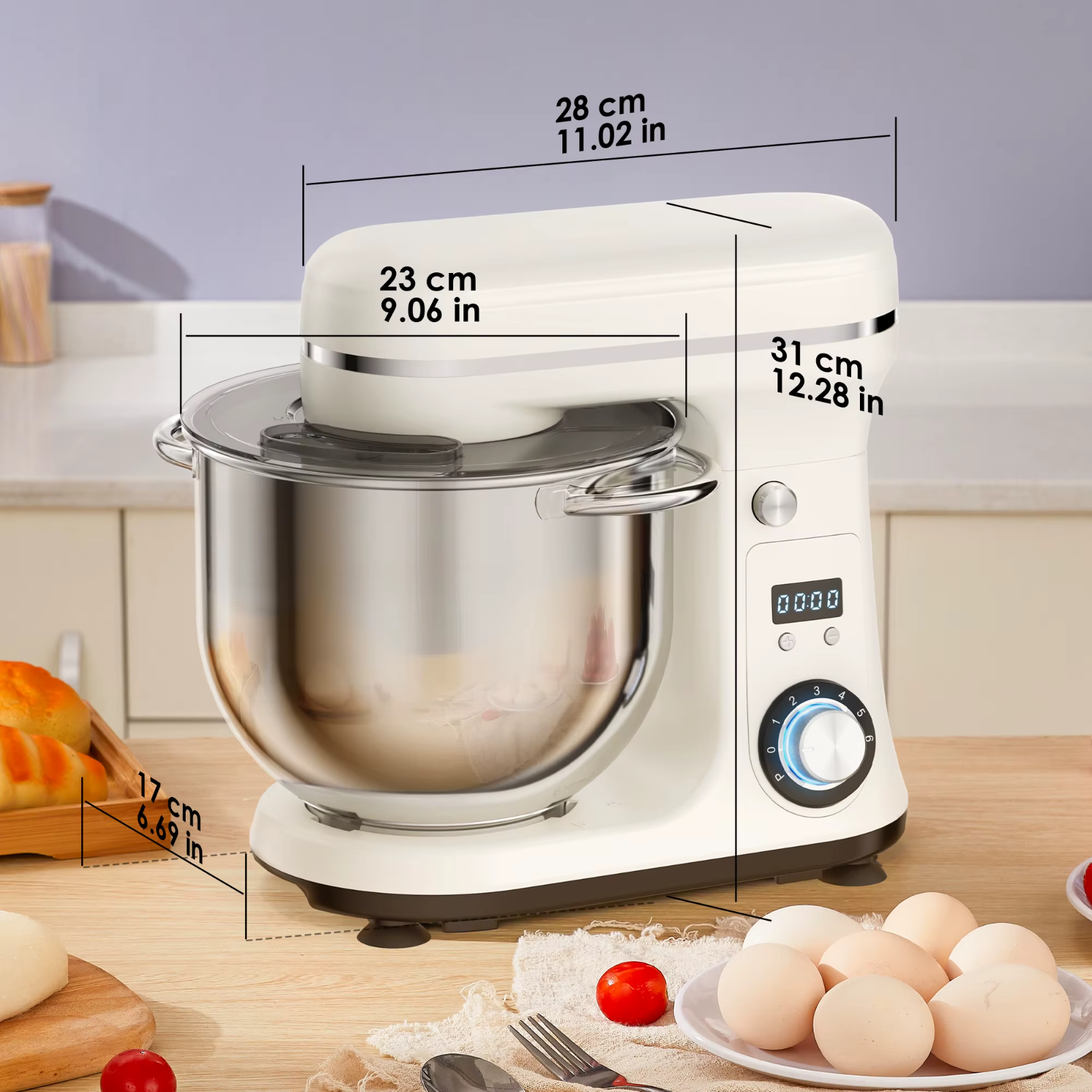 BioloMix 1200W Stand Mixer 6L Bowl UK