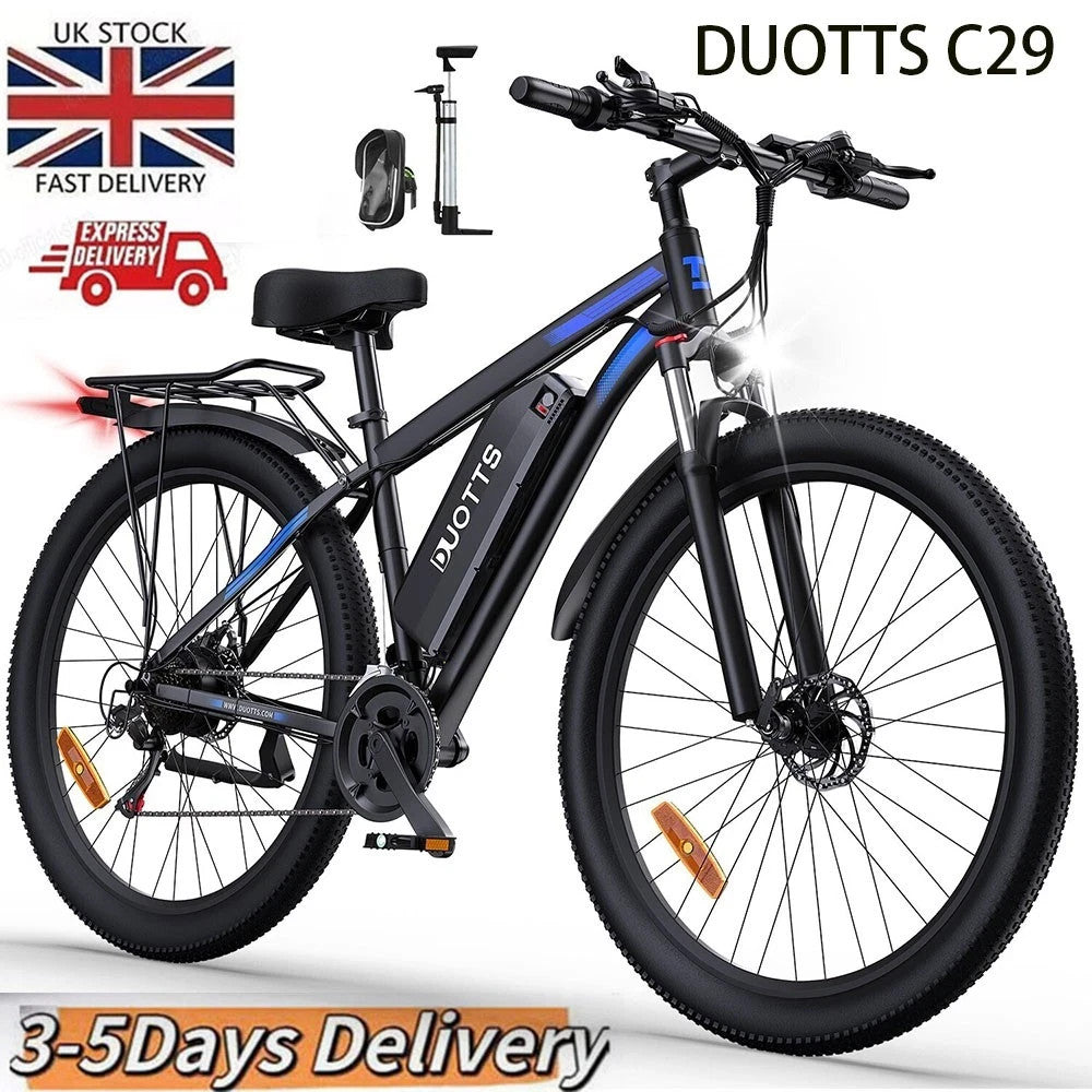 DUOTTS C29 Adult Electric Bike 250W 48V 250w City Mountain E-Bike 29" Tyres UK