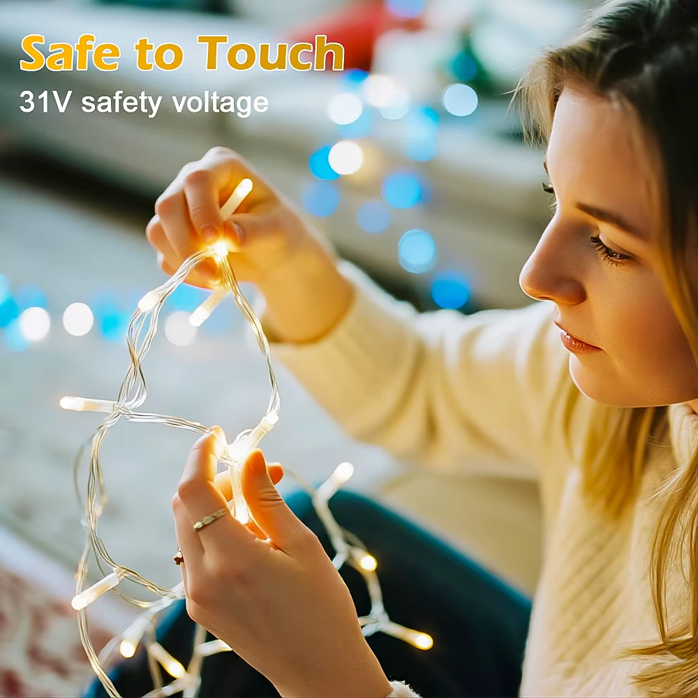 25M LED Icicle String Lights Warm/Cold White 8 Modes Remote Timer Christmas UK