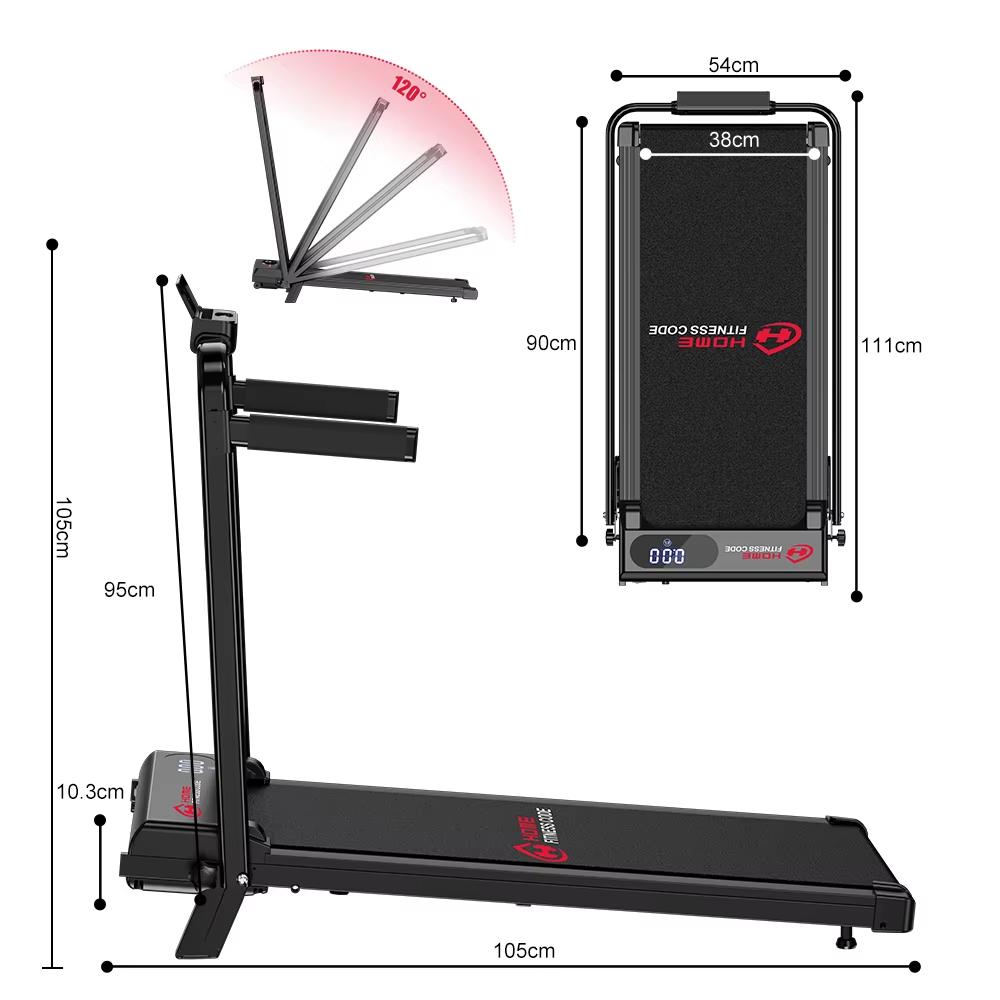 Bigzzia Treadmill 6km/h Foldable LED Display Home Gym UK