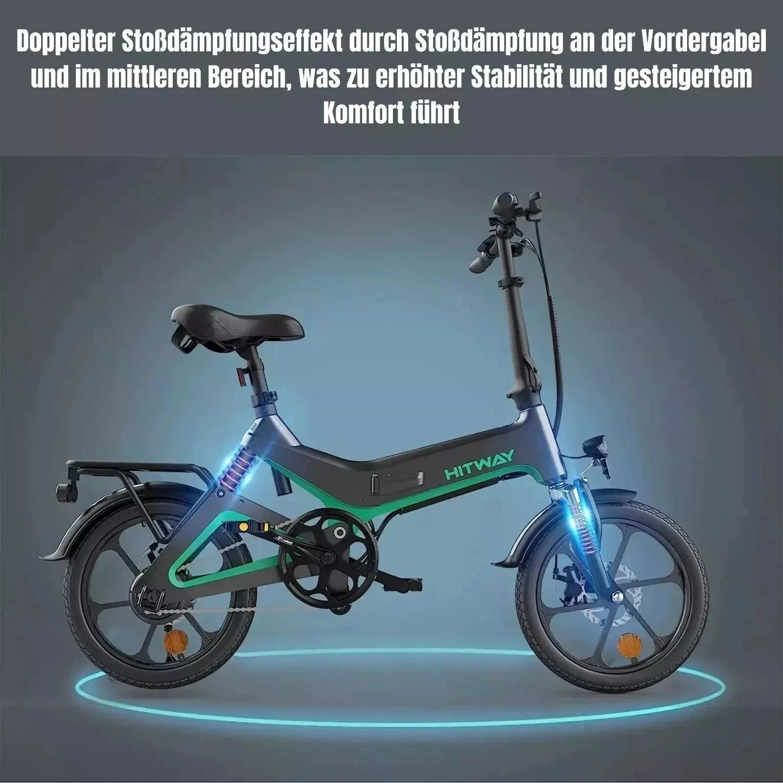 HITWAY BK2 Folding Electric Bike 250W 16" 36V E-Bike 70km Range 7 Speed UK Legal