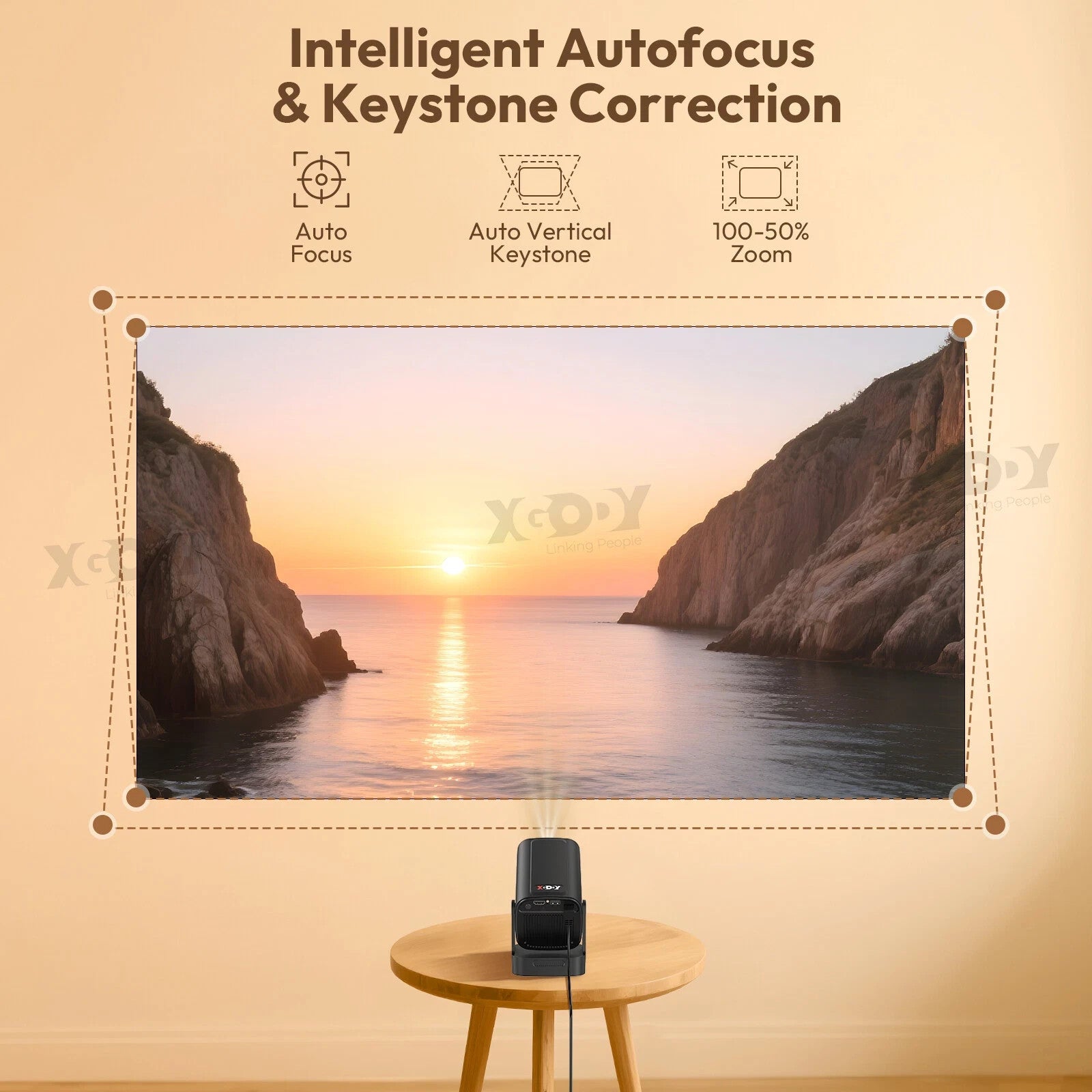 XGODY Gimbal 5 Pro 4K Projector WiFi Android Home Cinema UK
