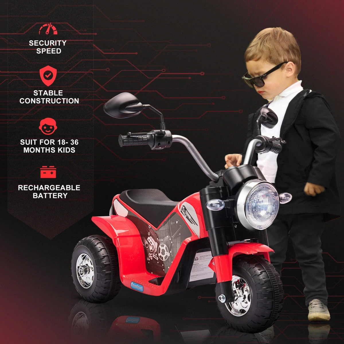 HOMCOM Kids 6V Ride-On Motorbike UK