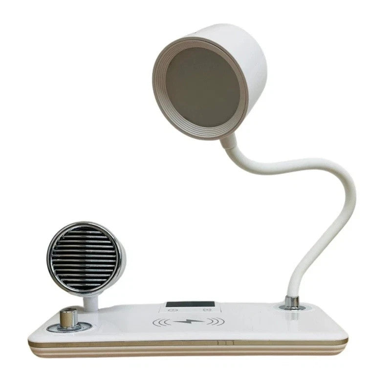 NNS LED Desk Lamp Wireless Charger Bluetooth Speaker Touch Dimmable Alarm Clock