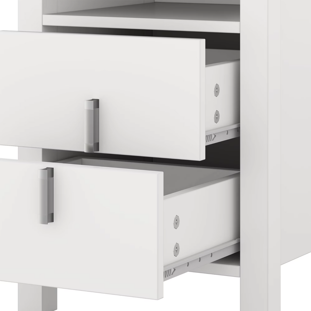 YITAHOME Bedside Tables Set of 2 Nightstand White LED Modern UK