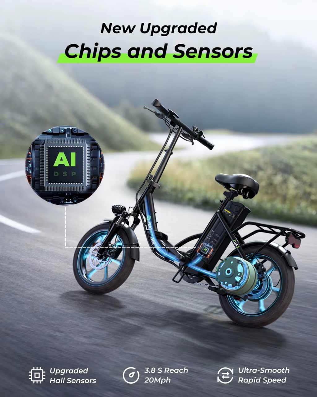 iSinwheel U4 Folding Electric Bike 250W 36V 16" E-Bike 25kmh 70km Range Commuter