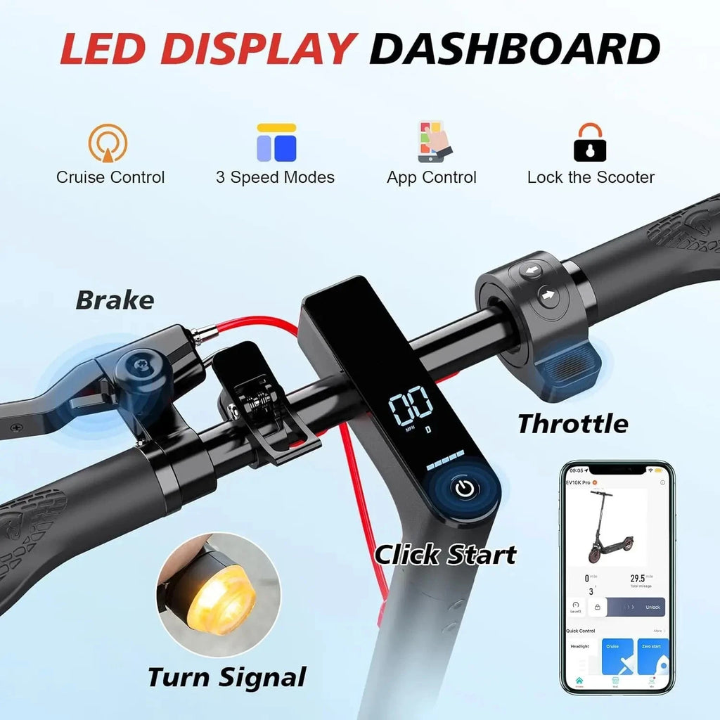 EVERCROSS PLUS EV10K Electric E Scooter 25km/h 10” Foldable App LCD Suspension