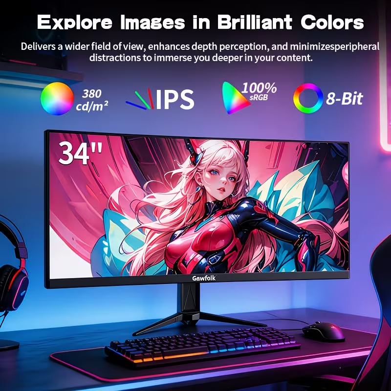 Gawfolk 34" IPS QHD Gaming Monitor 165Hz UK