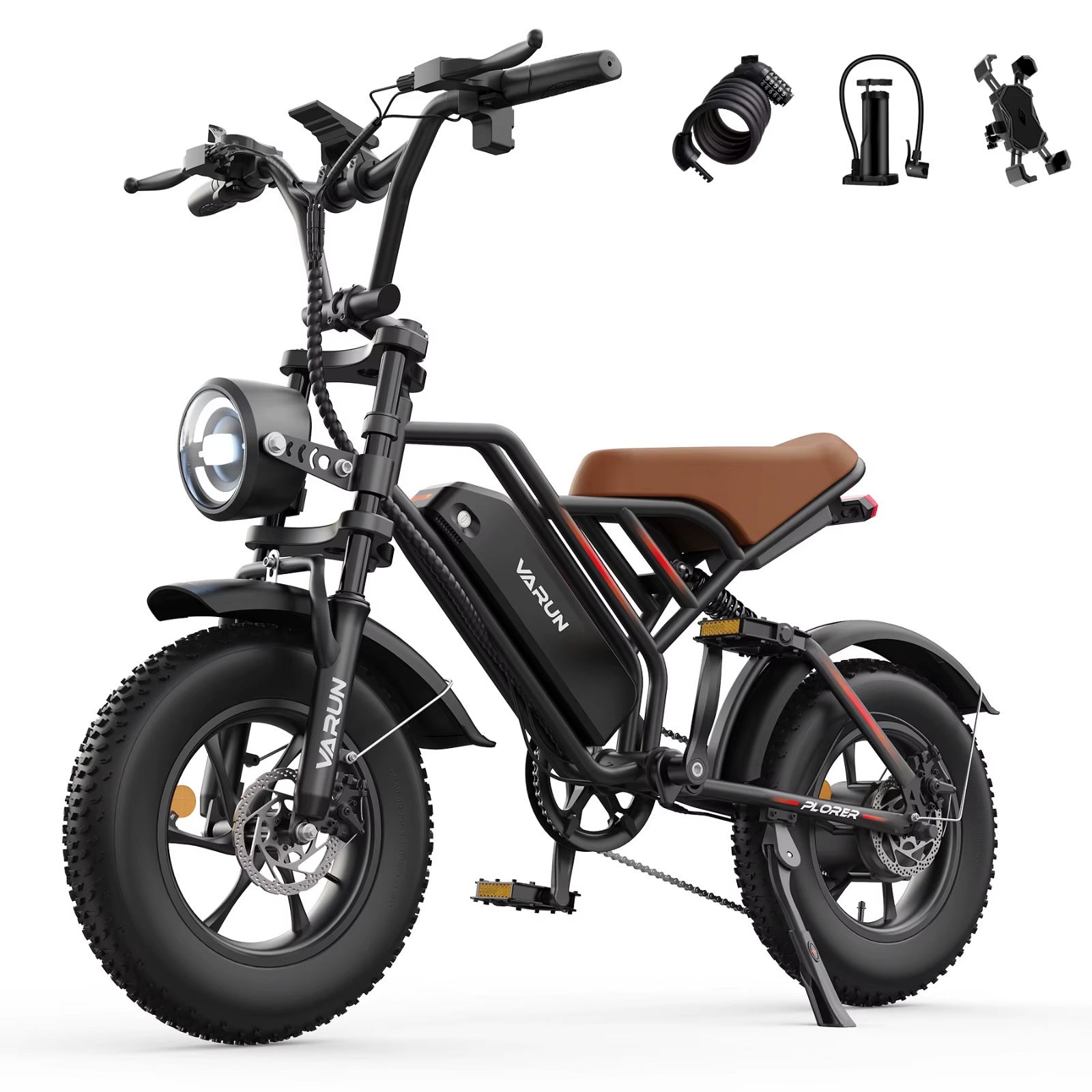 VARUN Plorer Electric Bike 250W 48V 13Ah 16” Fat Tyres All-Terrain E-Bike UK