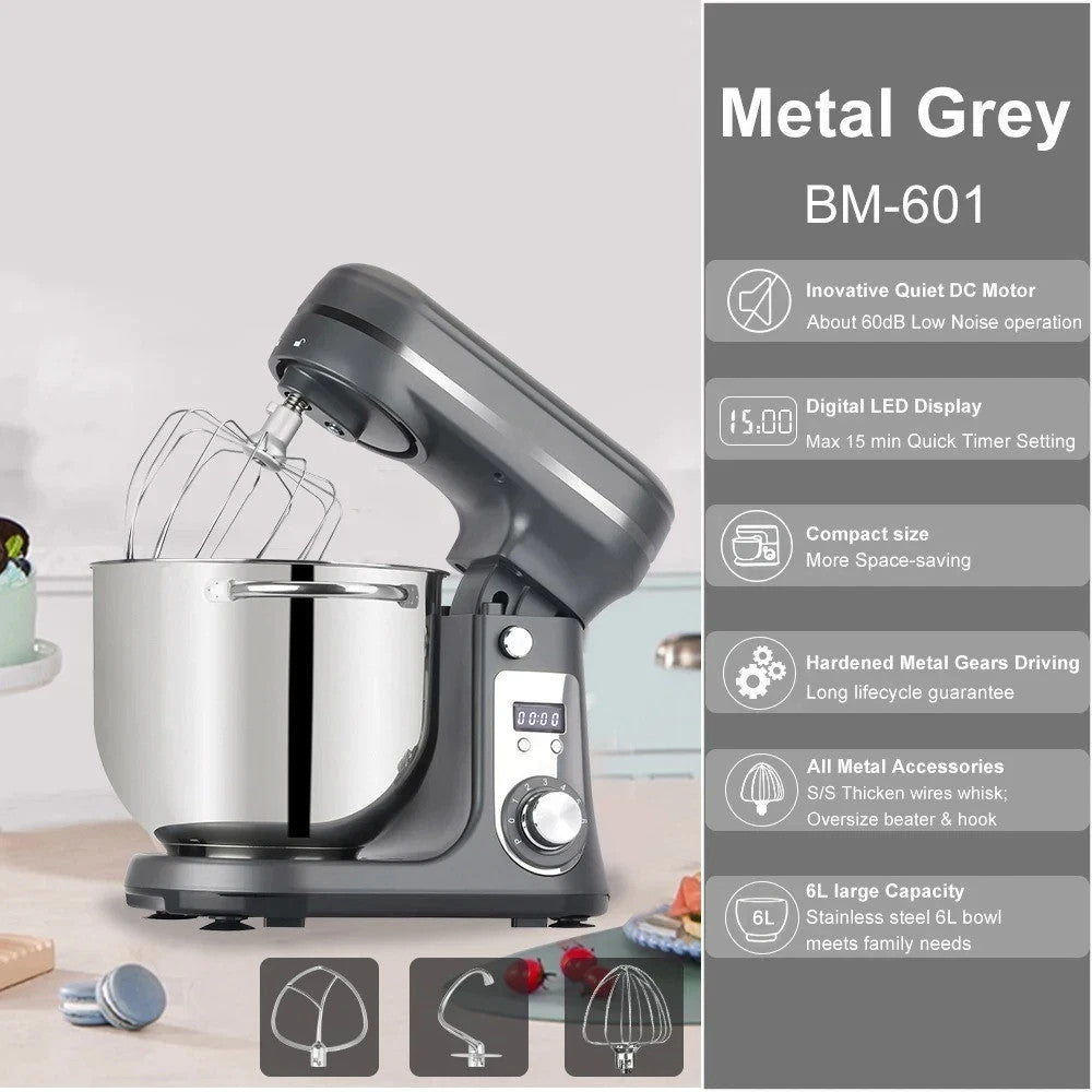 BioloMix 1200W Stand Mixer 6L Bowl UK