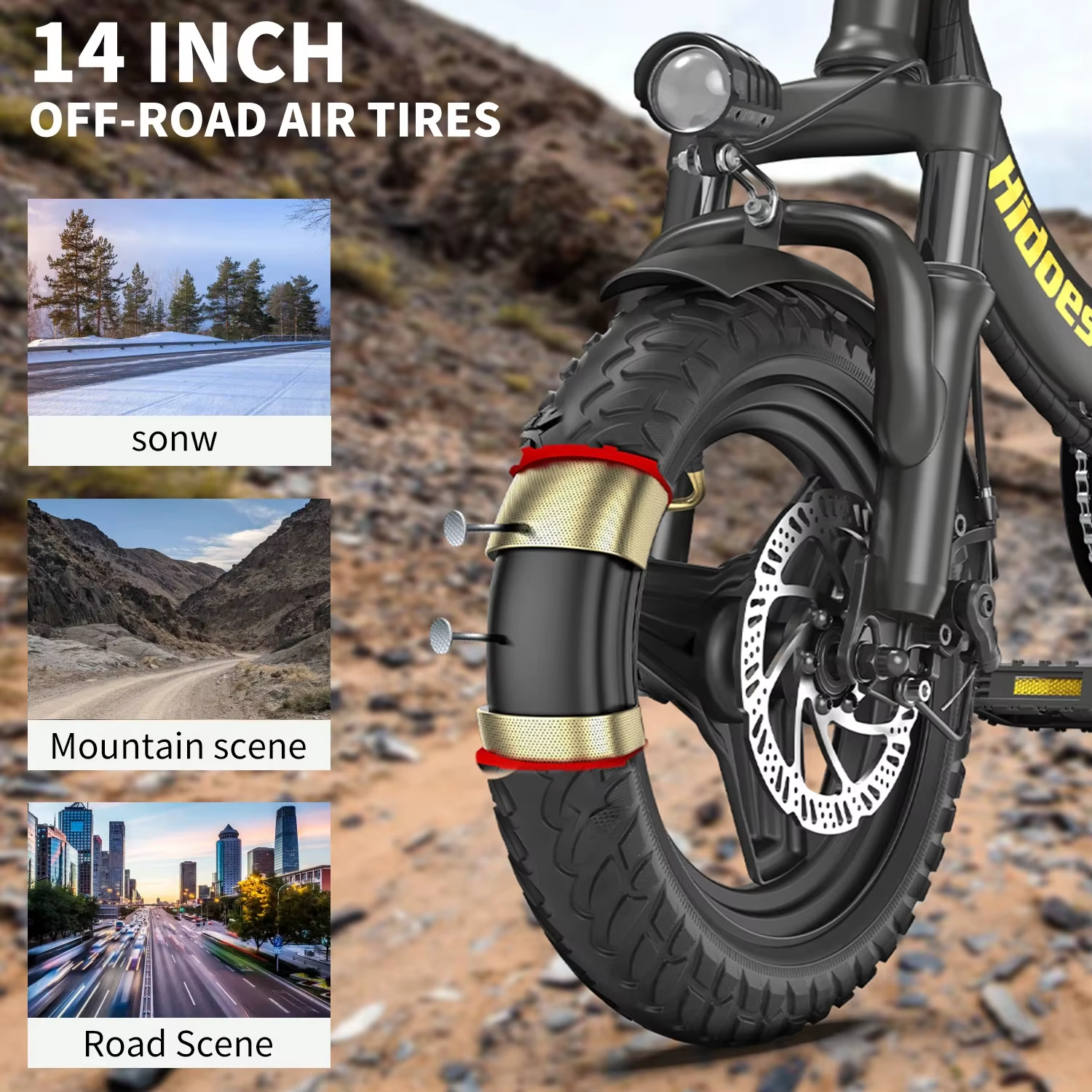 Hidoes C5 Folding Electric Bike 250W 36V 14" Mini E-Bike 25km/h Commuter 30KM UK