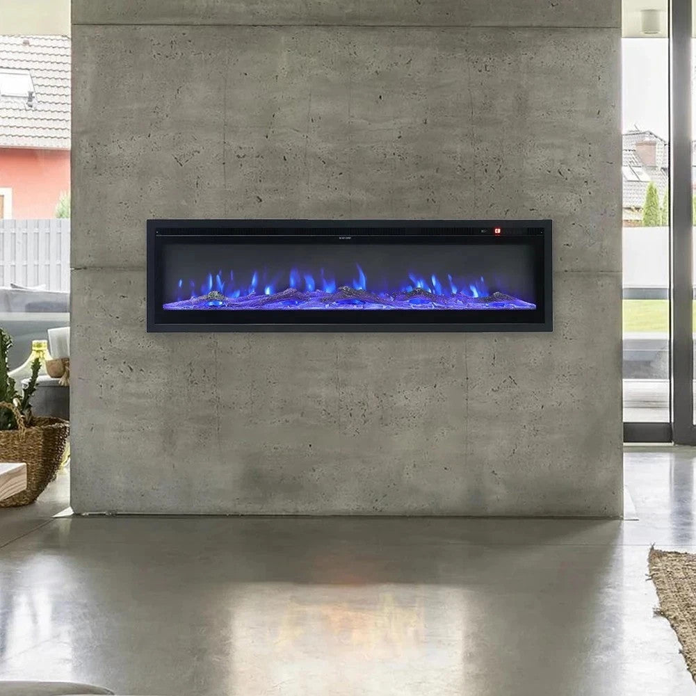 KOMORE Modern Electric Fireplace TV Stand LED Flames Remote Storage Console UK