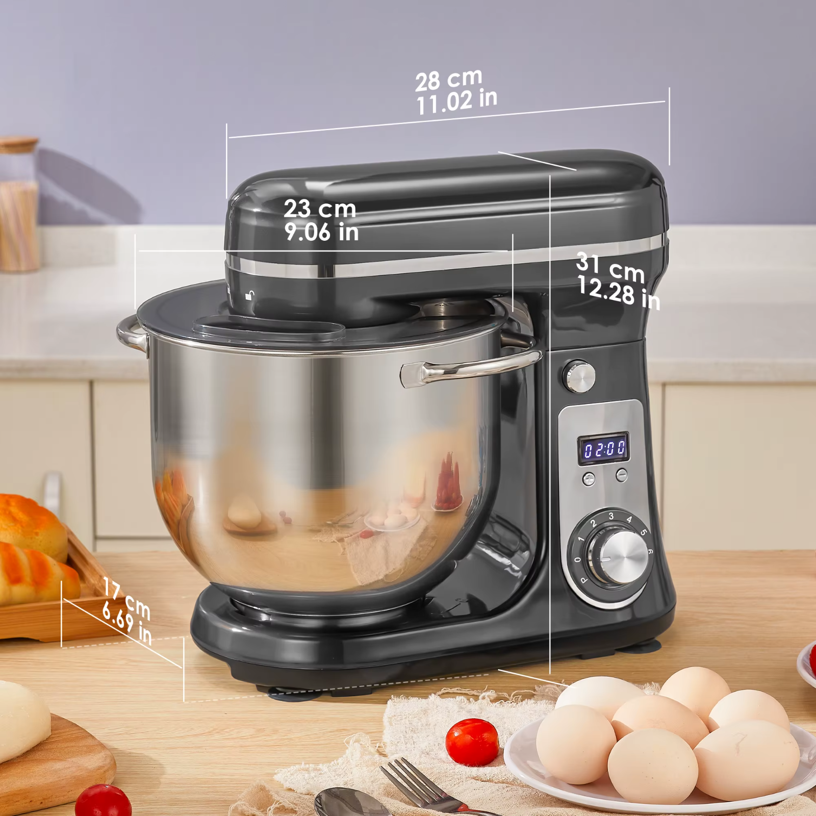 BioloMix 1200W Stand Mixer 6L Bowl UK