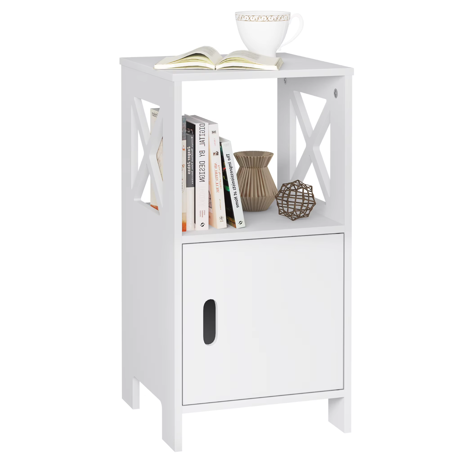 Bedside Tables Set of 2 Nightstand White Modern UK