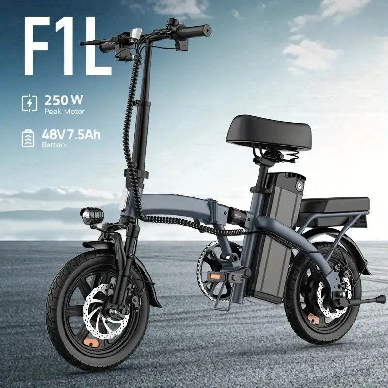 URLIFE F1L 14” Folding Electric Bike 250W 48V 7.5Ah 60km Range Light E Bike UK