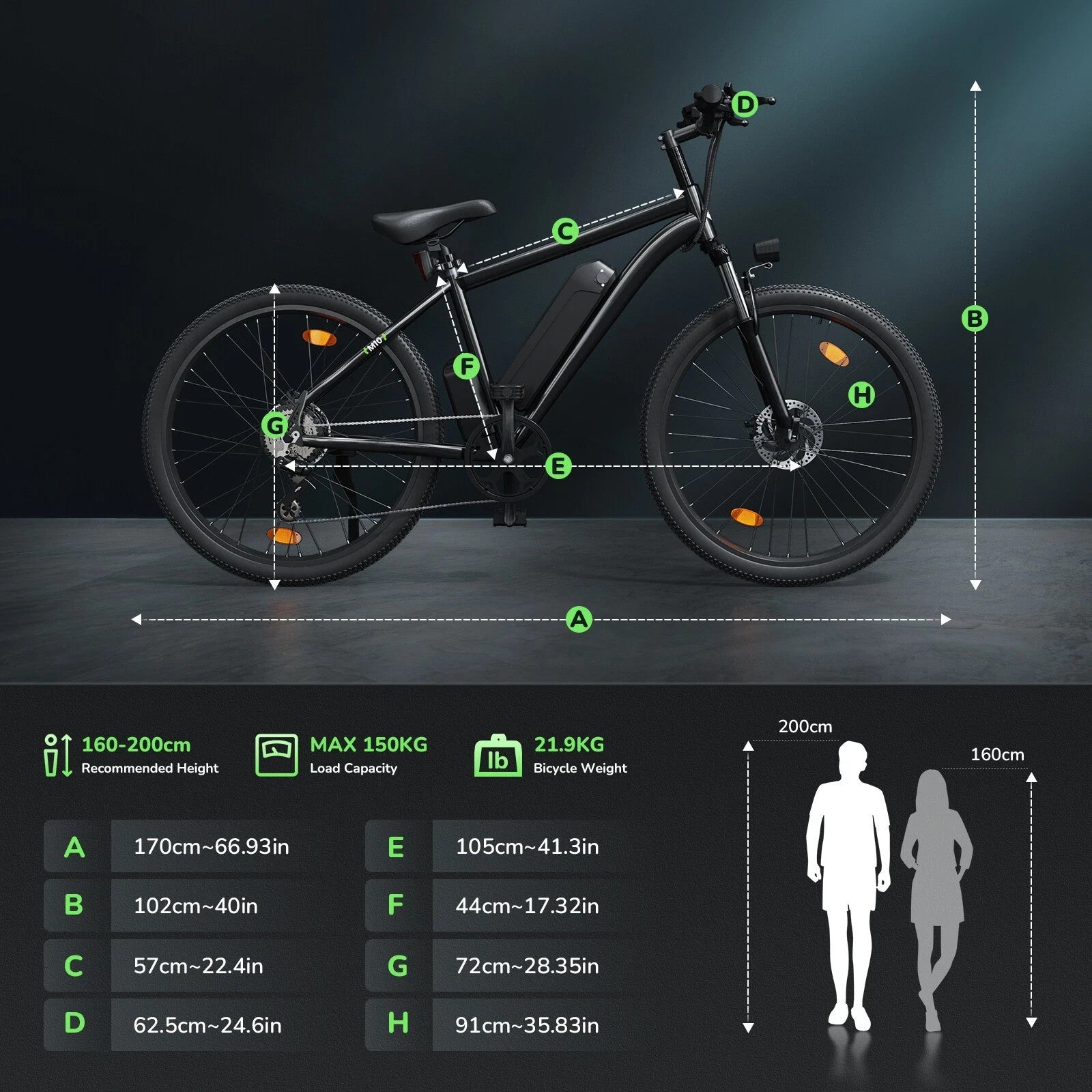 isinwheel M10 Electric Bike 250W 36V 10.4Ah City E-Bike 26" White/Black 60KM