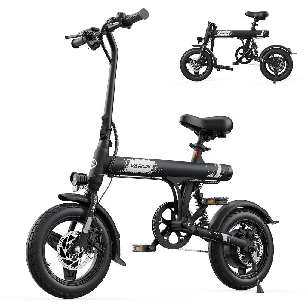 VARUN C14 Folding Electric Bike 250W 36V 14" Mini E-Bike 60km Range Commuter UK