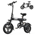 VARUN C14 Folding Electric Bike 250W 36V 14" Mini E-Bike 60km Range Commuter UK - Black