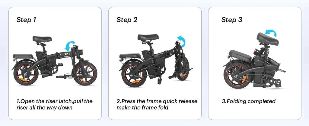 DYU A5 Folding Electric Bike 250W 48V 7.5Ah 14” Foldable E-Bike 25km/h 60km