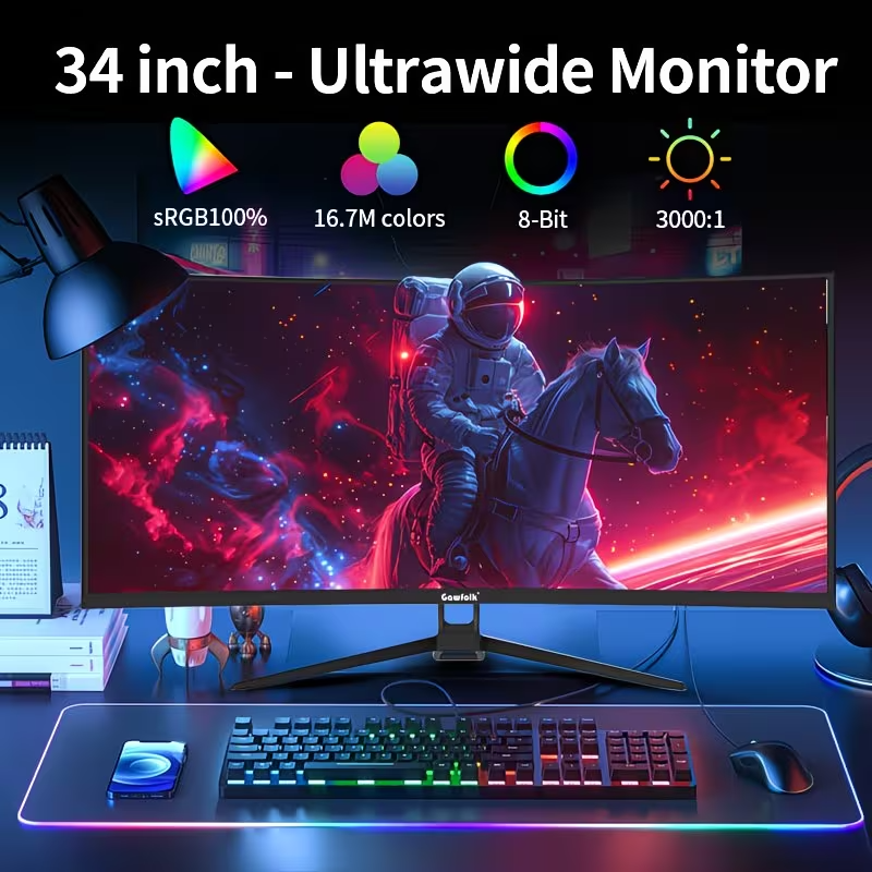 Gawfolk 34" IPS QHD Gaming Monitor 120Hz FreeSync UK