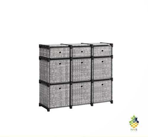 9-Cube Drawer Organiser Canvas Storage Unit Bookcase 83.5x30x79.5cm Bedroom UK