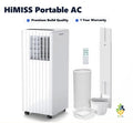 HiMISS Portable Air Conditioner 7000 Btu AC Cooling Dehumidifying Fan Remote